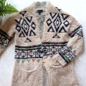 Tribal Long Cardigan Duster Mohair Cardi - My Michelle